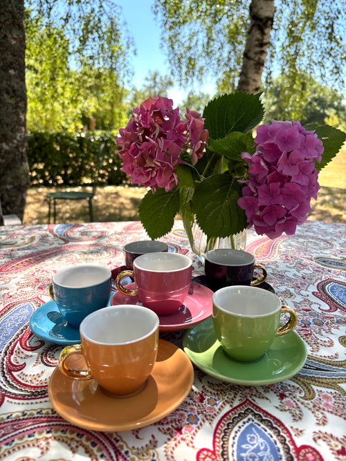 6 tasses à café multicolore