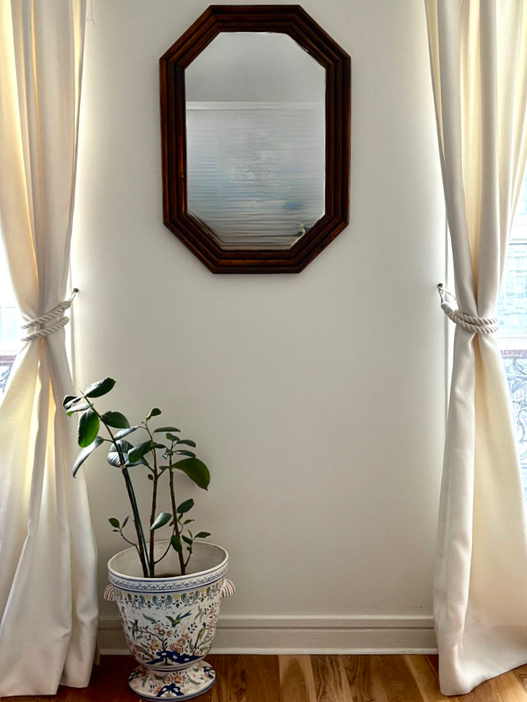 Miroir octogonal en bambou