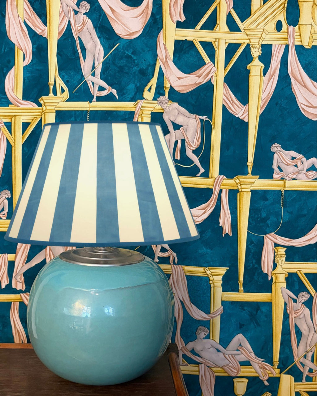 Pied de lampe turquoise