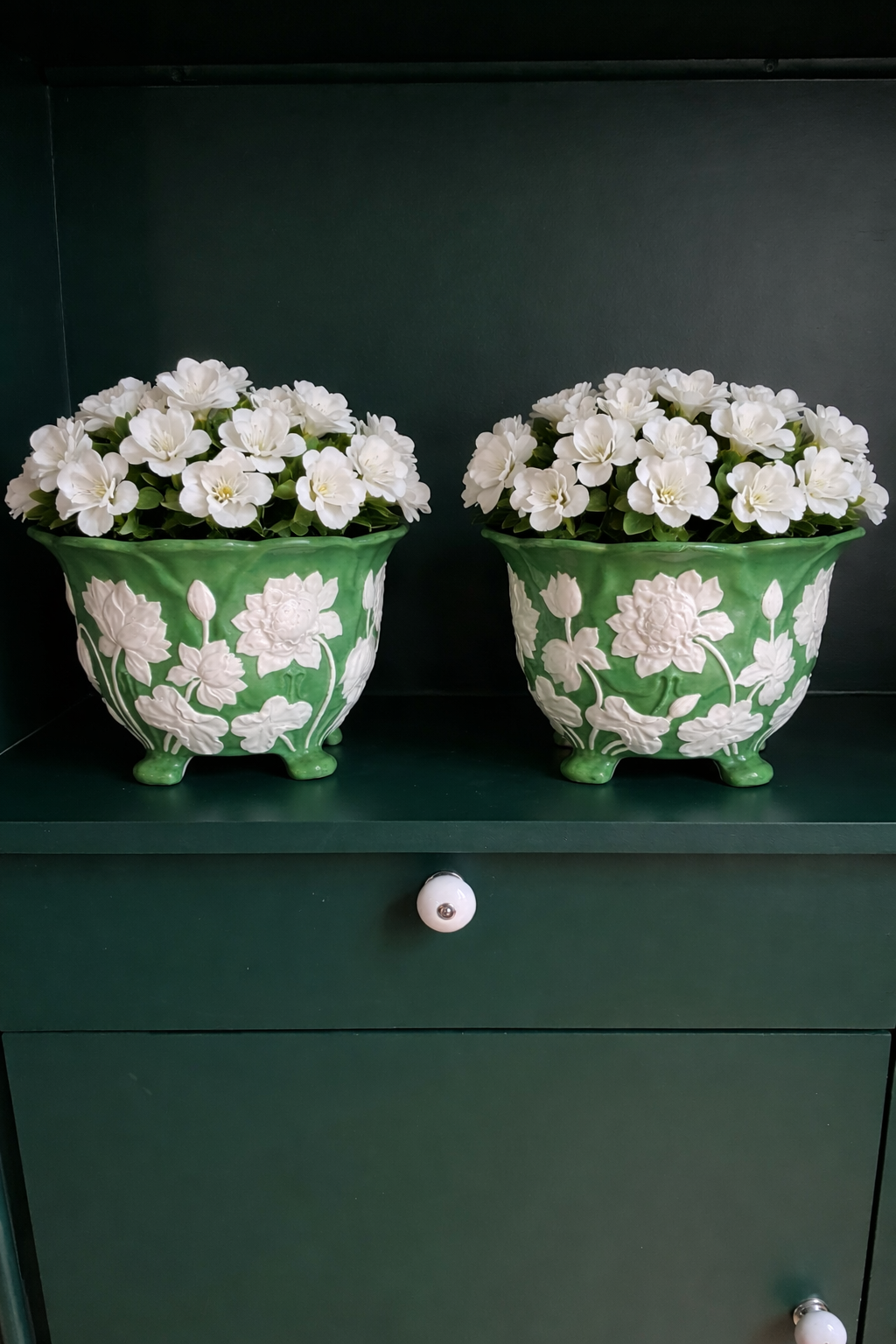 Minton, paire de cache-pots XIXème