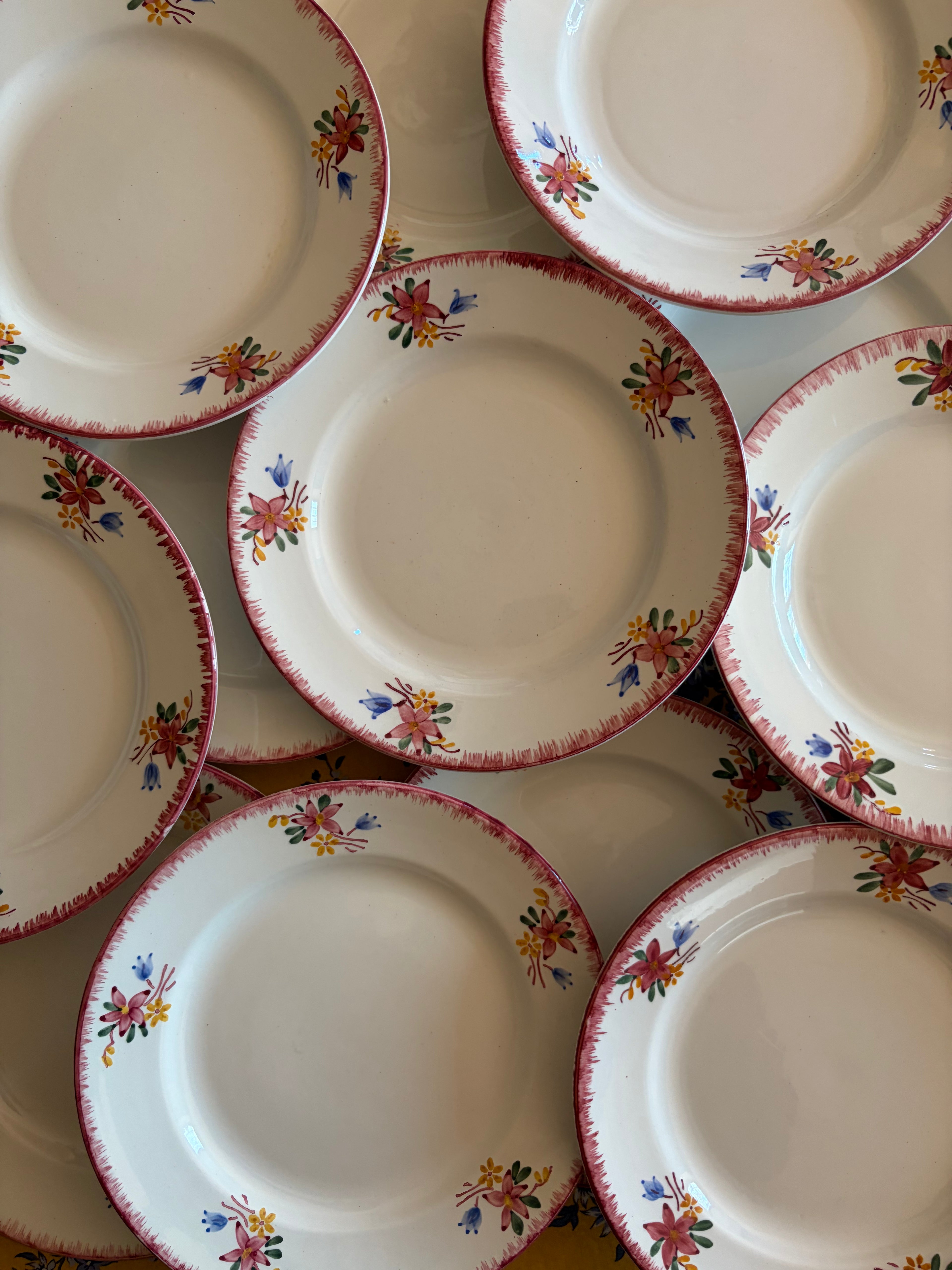 Assiettes à desset Sarreguimes modèle "Evelyne"