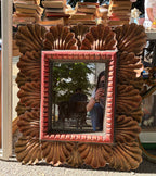 Miroir polychrome en bois