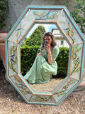 Miroir octogonal en bois