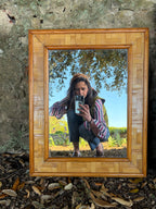 Miroir en rotin
