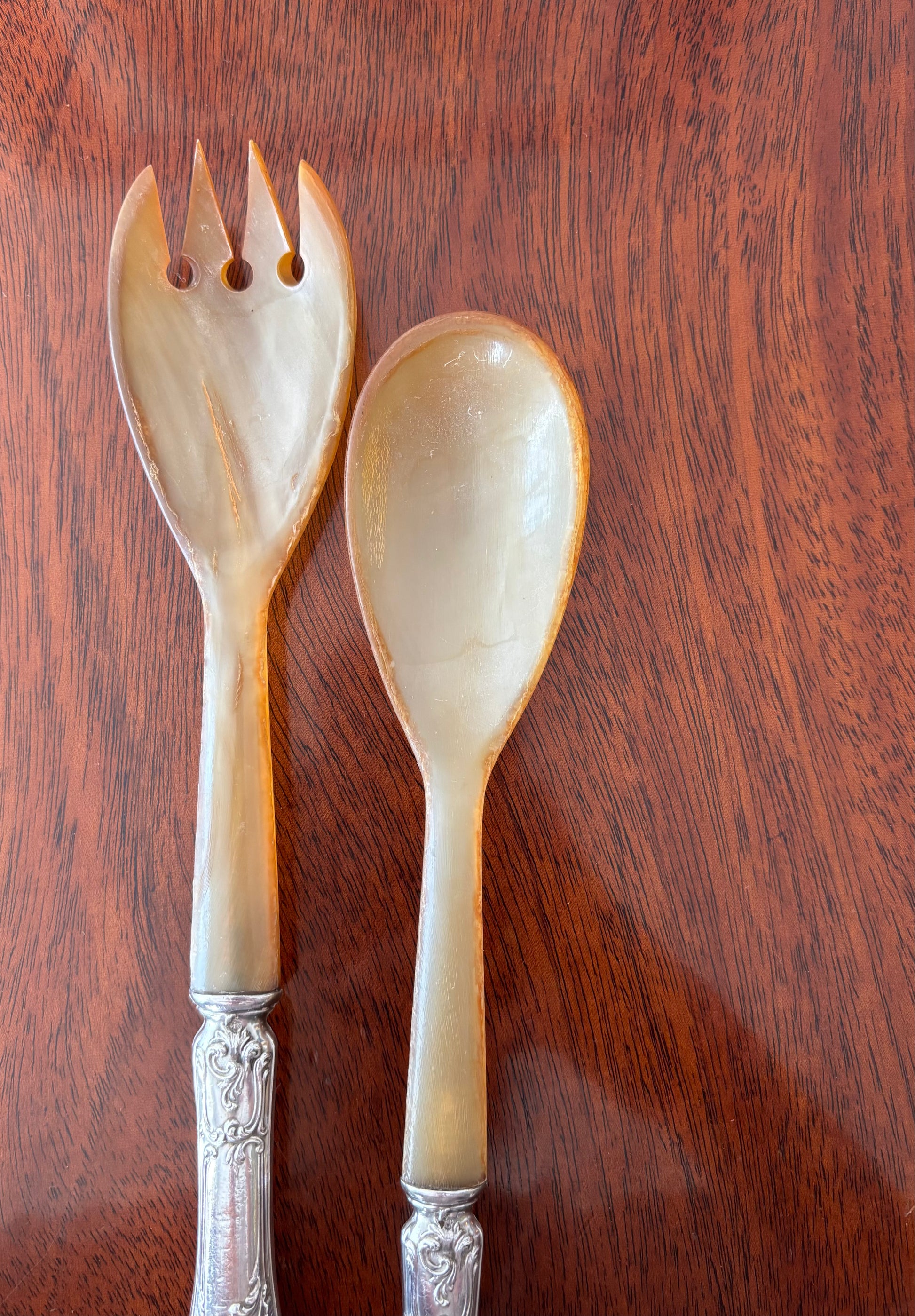Couverts à salade en argent fourré