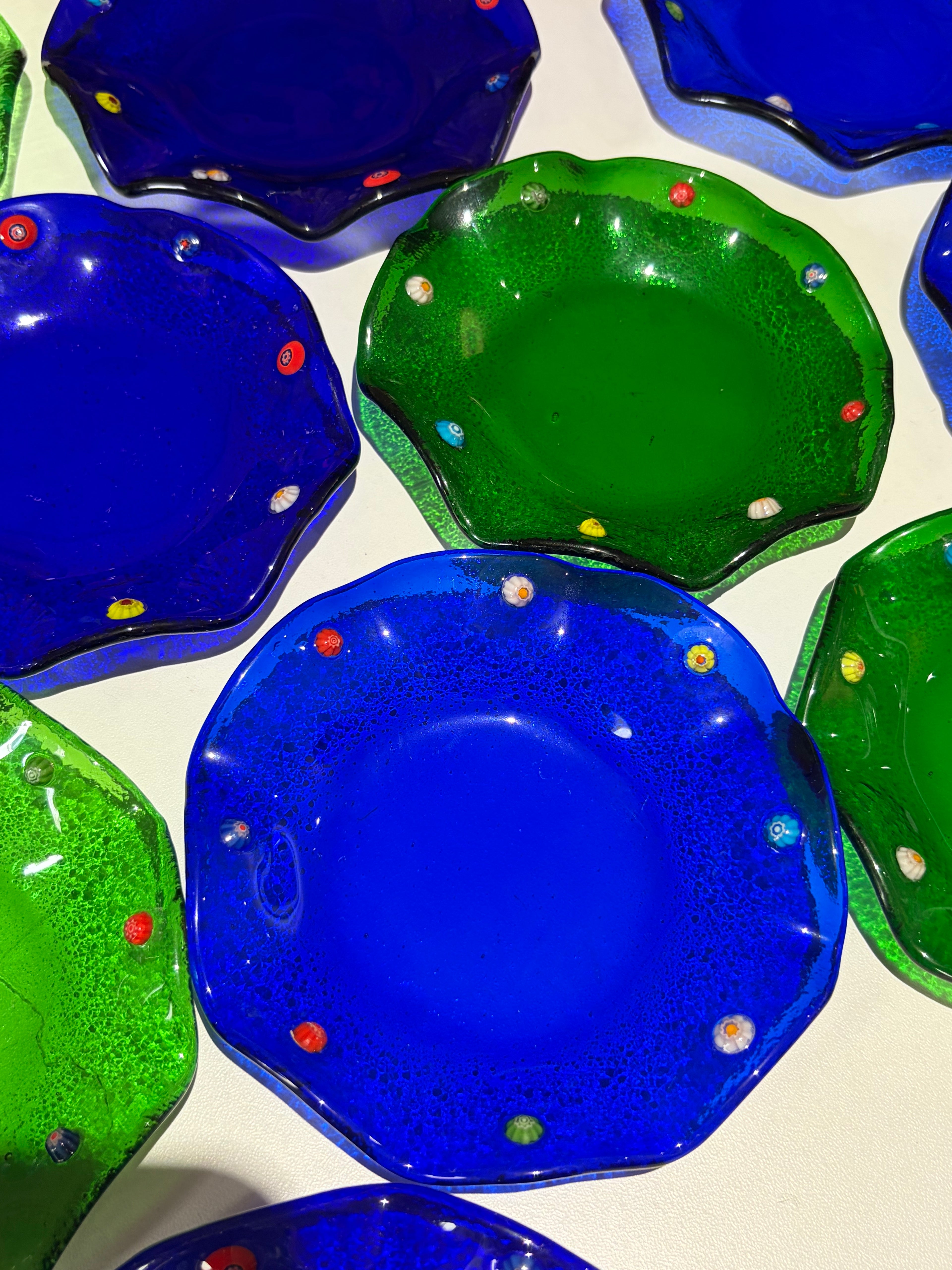 Assiettes à pain en verre de murano