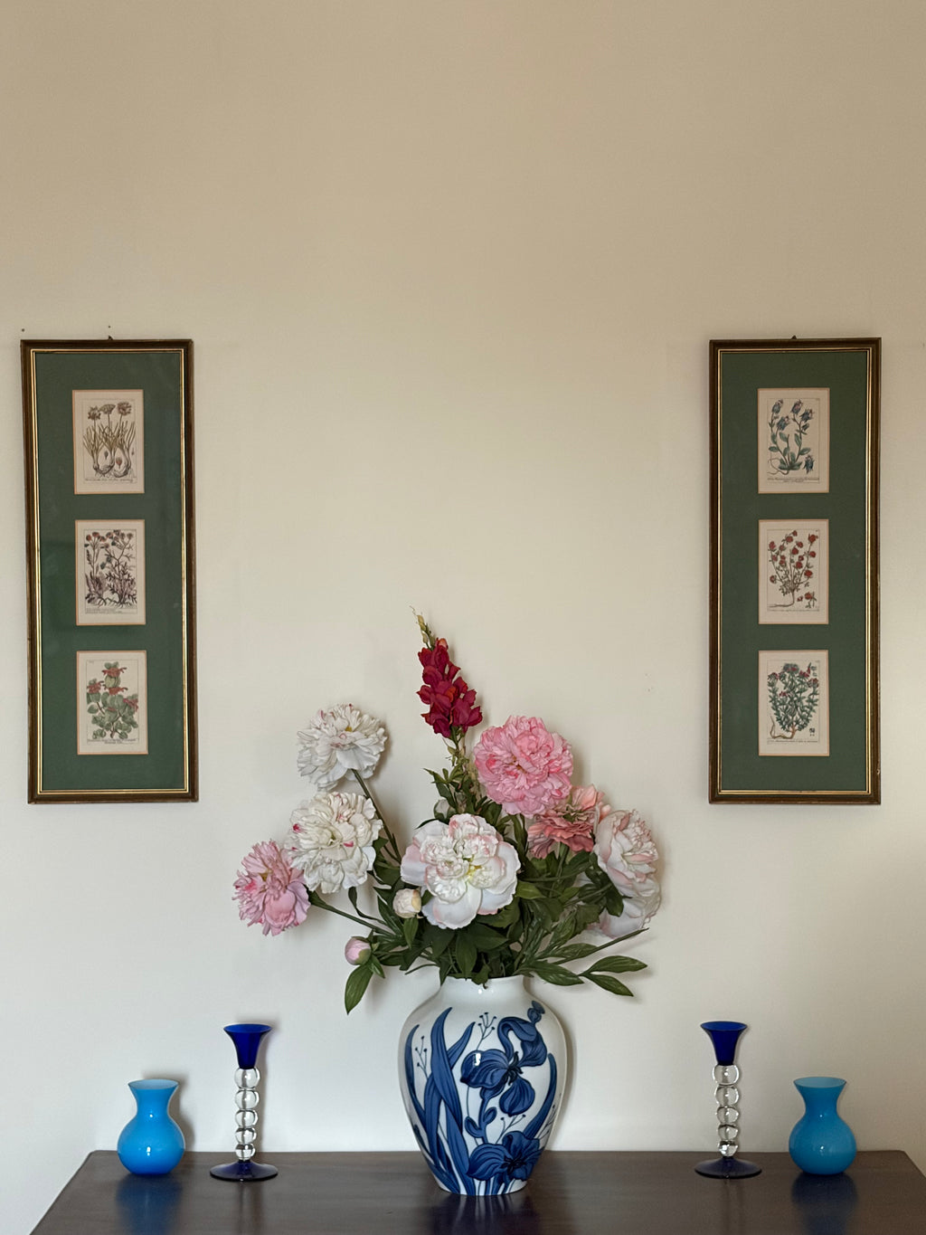 Paire de flambeaux en verre