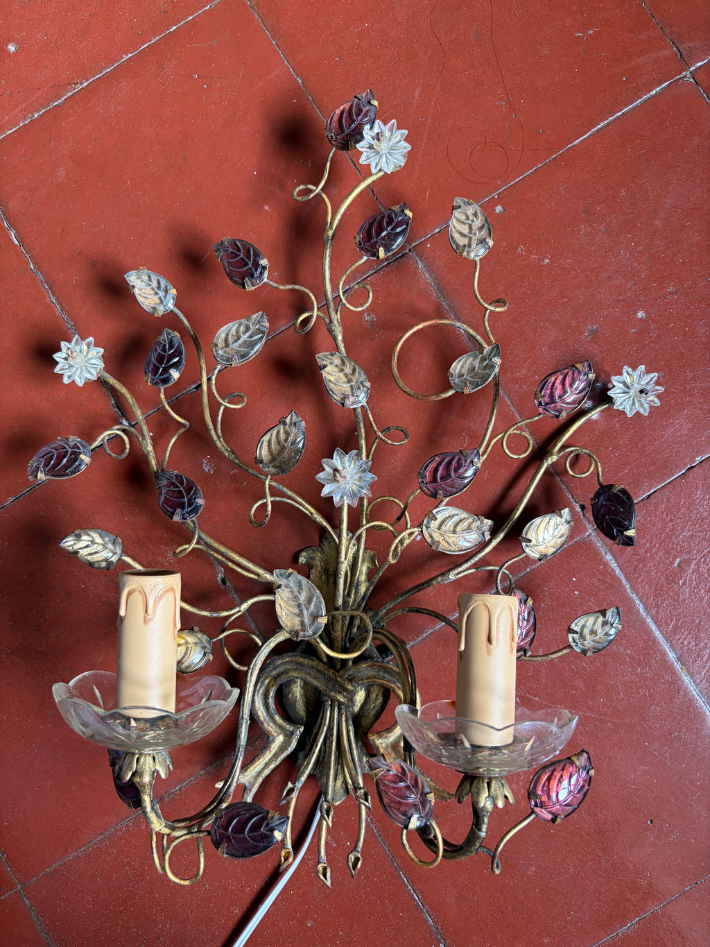 Applique fer et verre