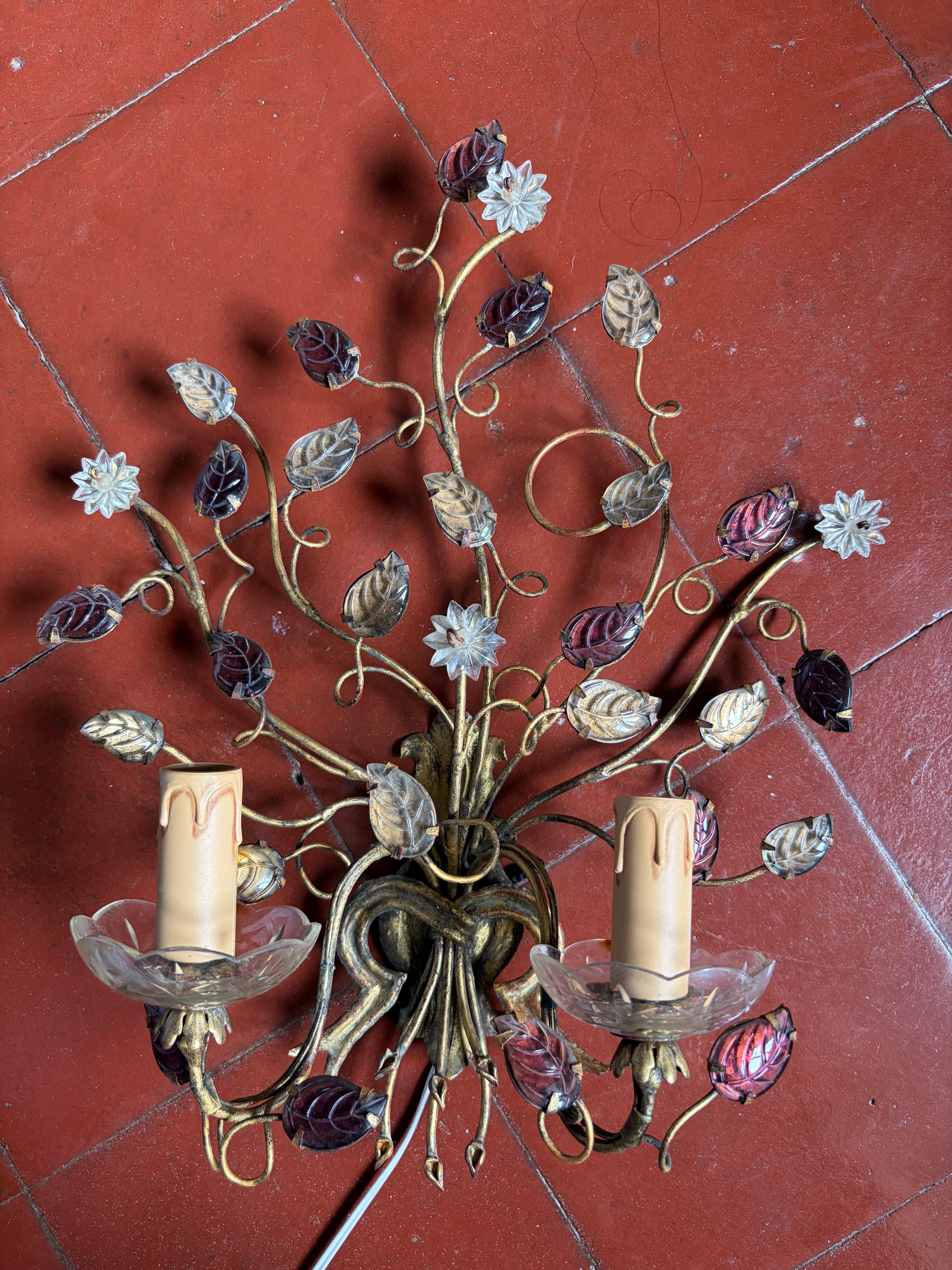 Applique fer et verre