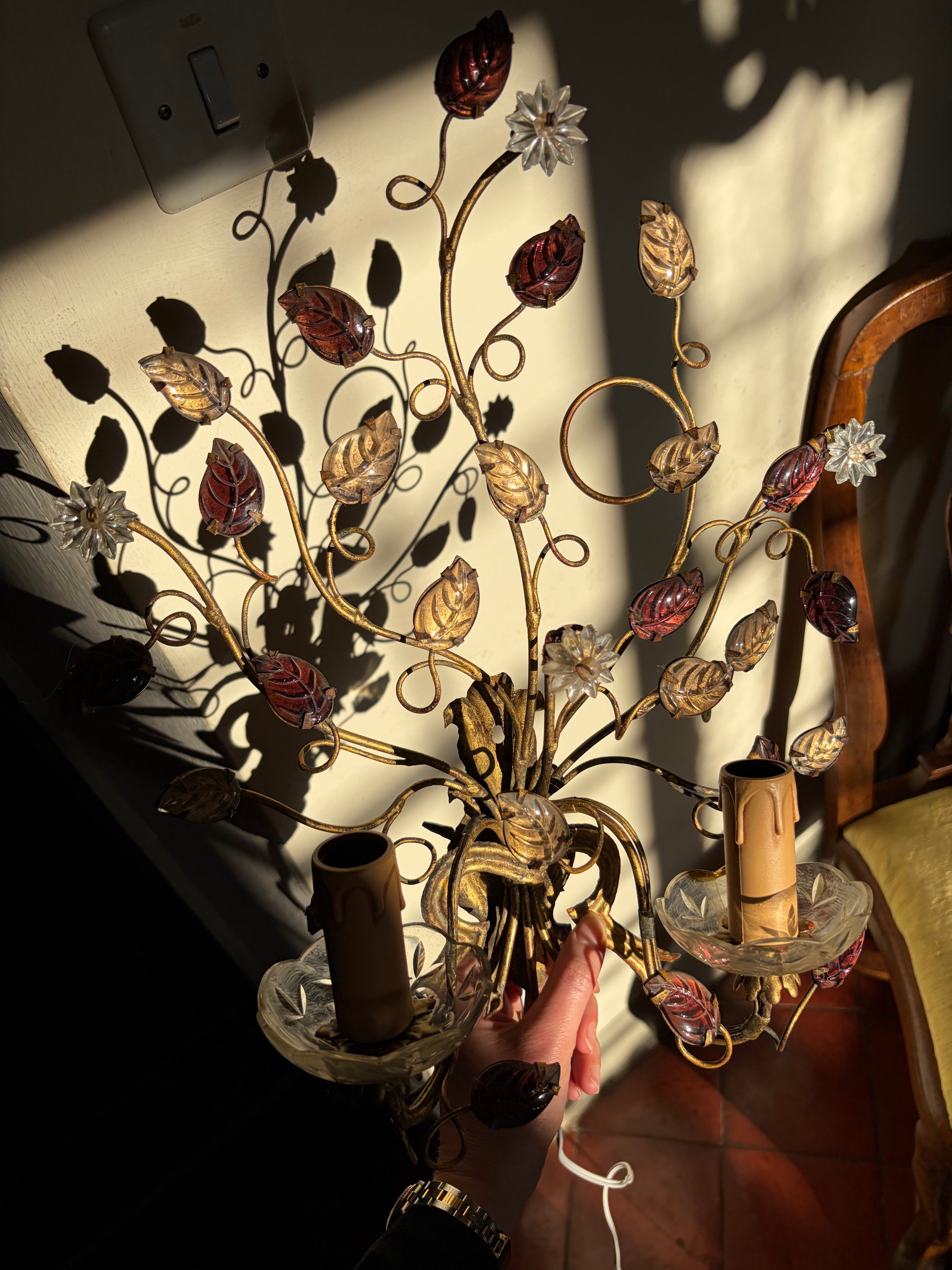 Applique fer et verre